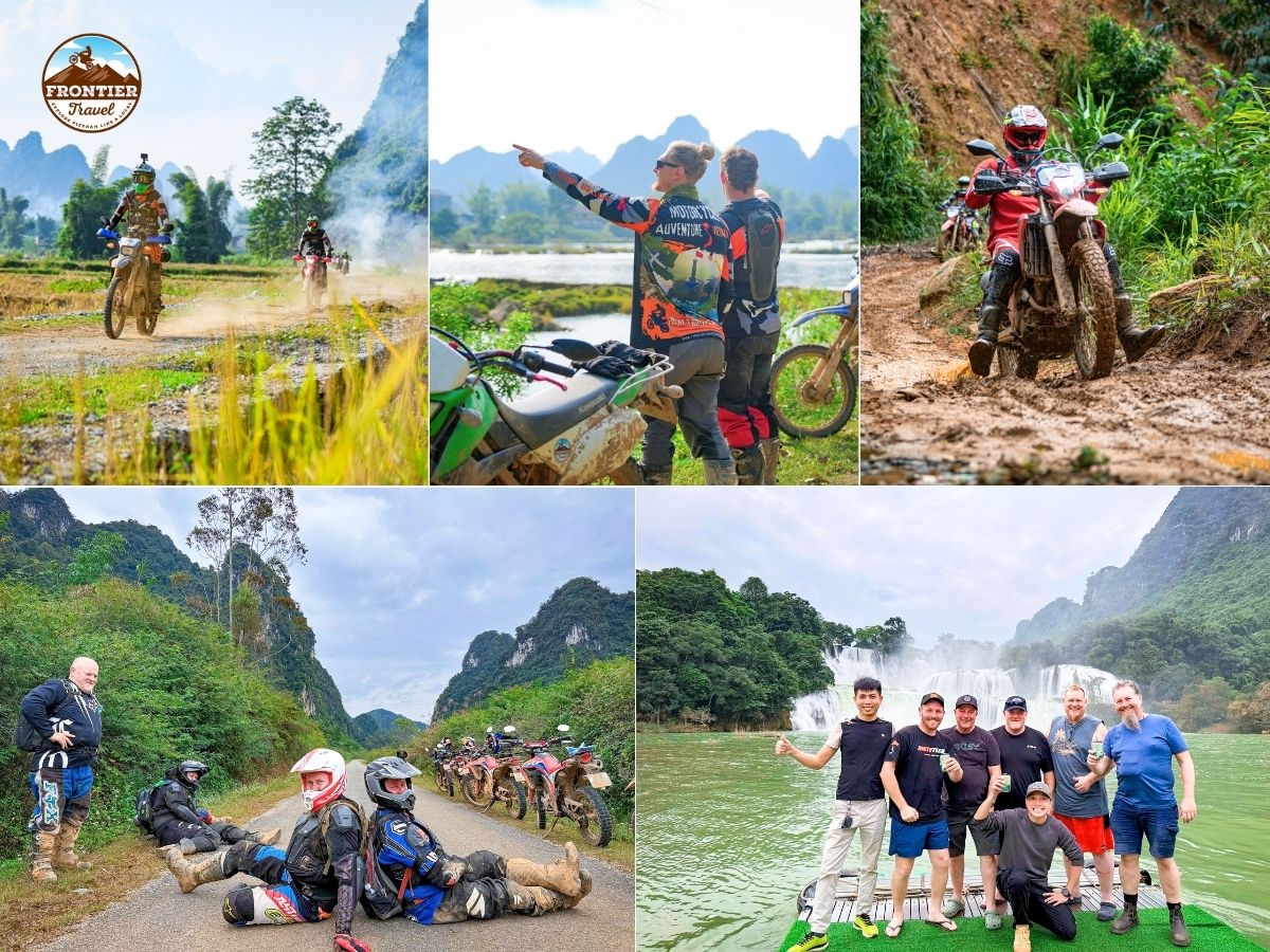 Exploring majestic waterfalls on a motorcycle trip in Vietnam